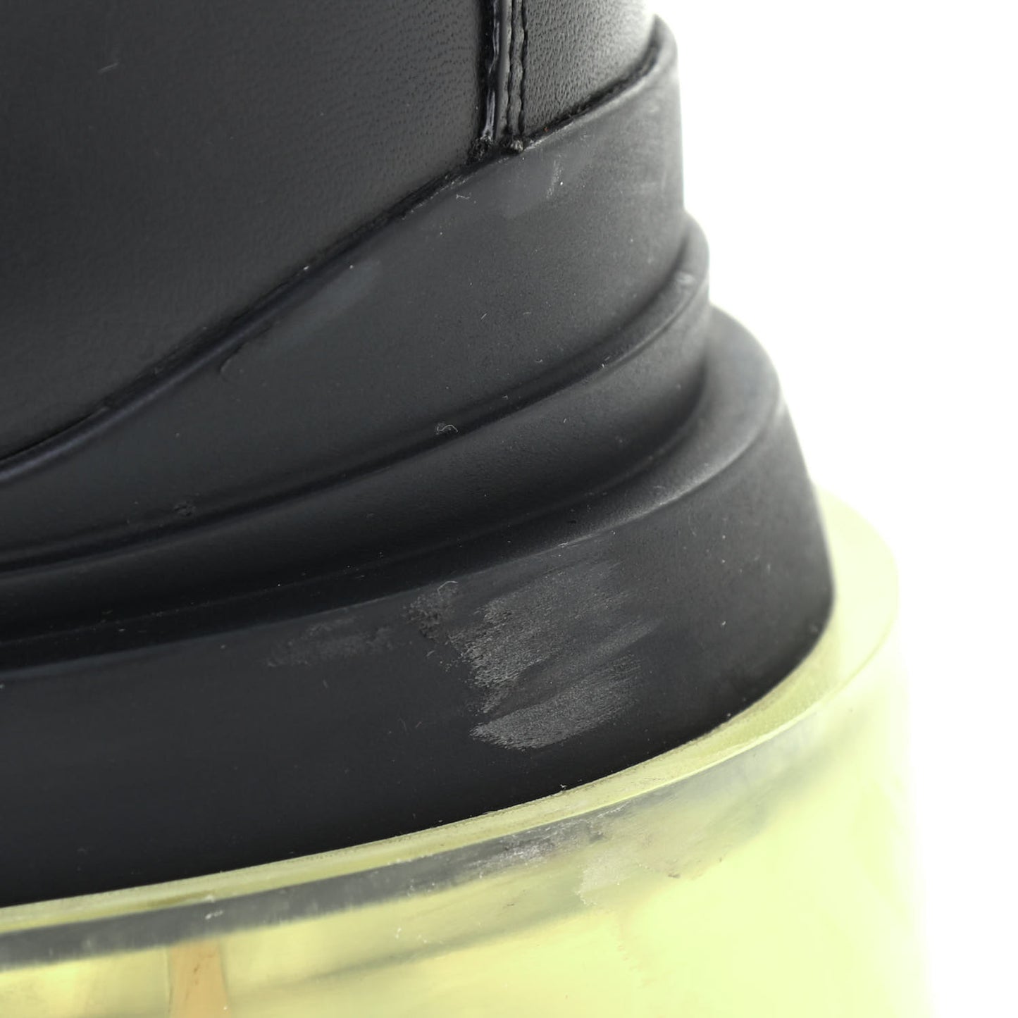 Calfskin The Tire Chelsea Boots 35.5 Black Transparent