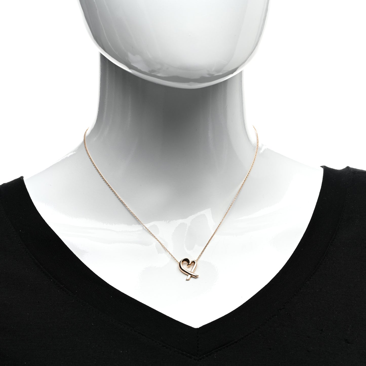 18K Rose Gold Small Paloma Picasso Loving Heart Pendant Necklace