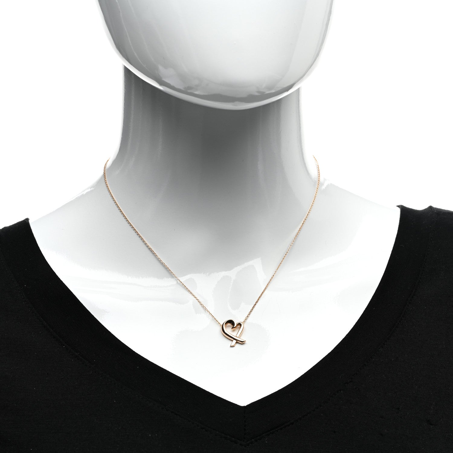 Tiffany 18K Rose Gold Small Paloma Picasso Loving Heart Pendant Necklace 2 of 4