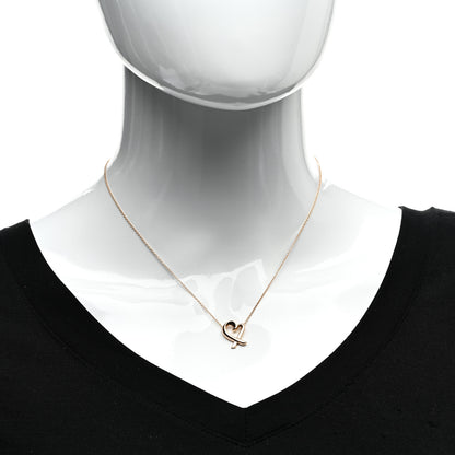 Tiffany 18K Rose Gold Small Paloma Picasso Loving Heart Pendant Necklace 2 of 4