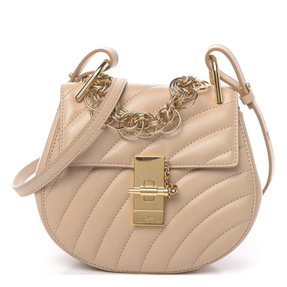 Chloe Calfskin Quilted Mini Drew Bijou Shoulder Bag Pearl Beige 1 of 9