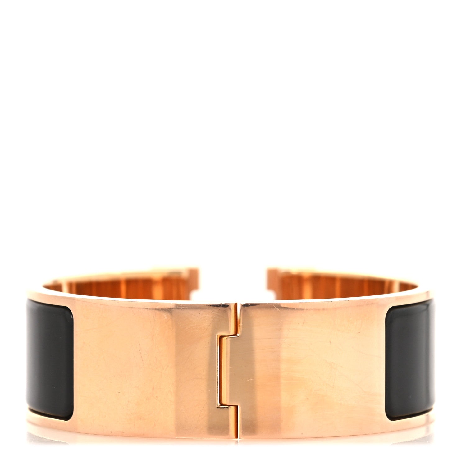 Hermes Enamel Wide Clic Clac H Bracelet GM Black 3 of 4
