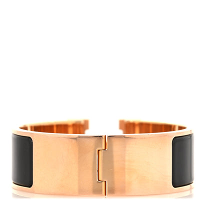 Hermes Enamel Wide Clic Clac H Bracelet GM Black 3 of 4