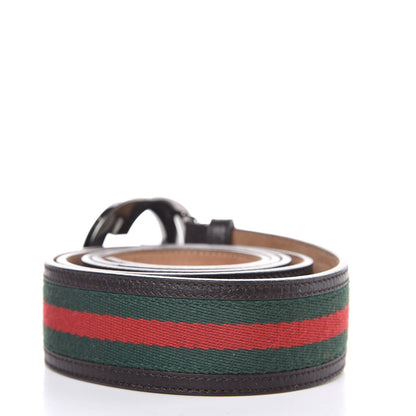 Gucci Calfskin Web Interlocking G Belt 120 48 Dark Brown 3 of 5