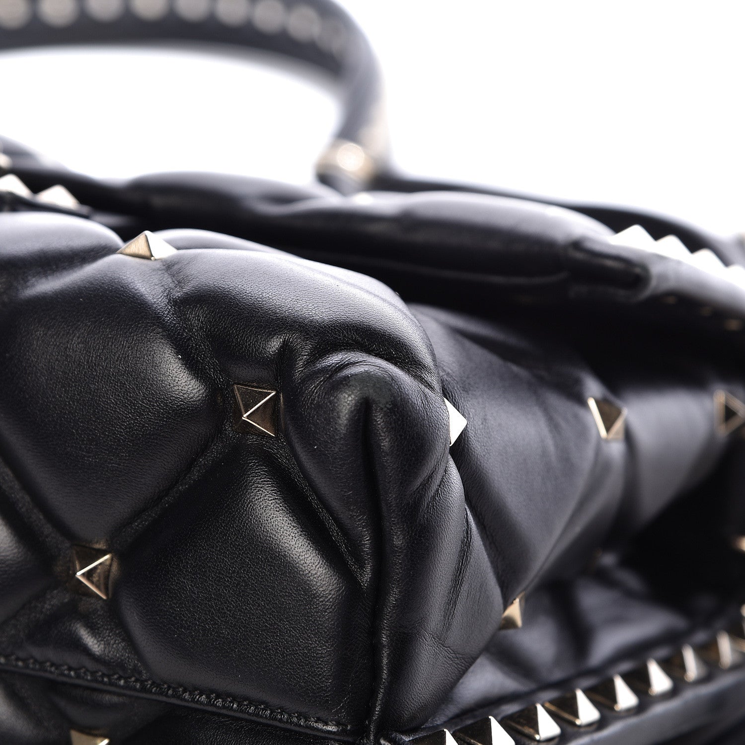 Valentino Garavani Lambskin VLTN Print Candystud Top Handle Bag Black 9 of 14