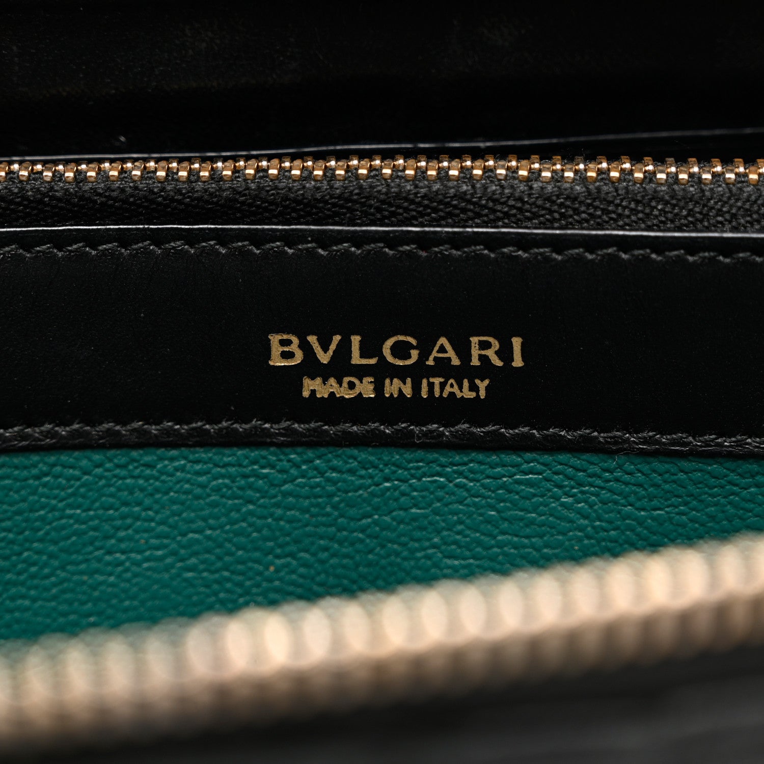 Bulgari Calfskin Quilted Serpenti Zip Around Wallet Black 6 of 10