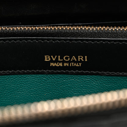 Bulgari Calfskin Quilted Serpenti Zip Around Wallet Black 6 of 10