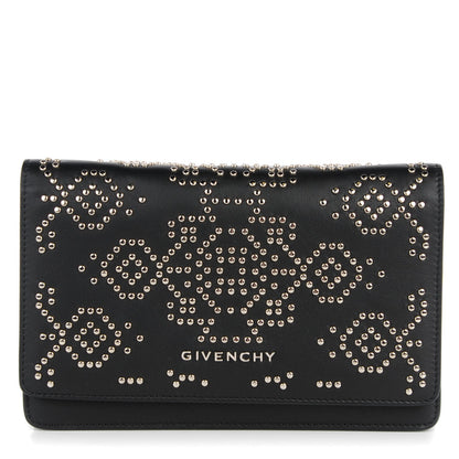 Givenchy Calfskin Studded Pandora Chain Wallet Black 1 of 8