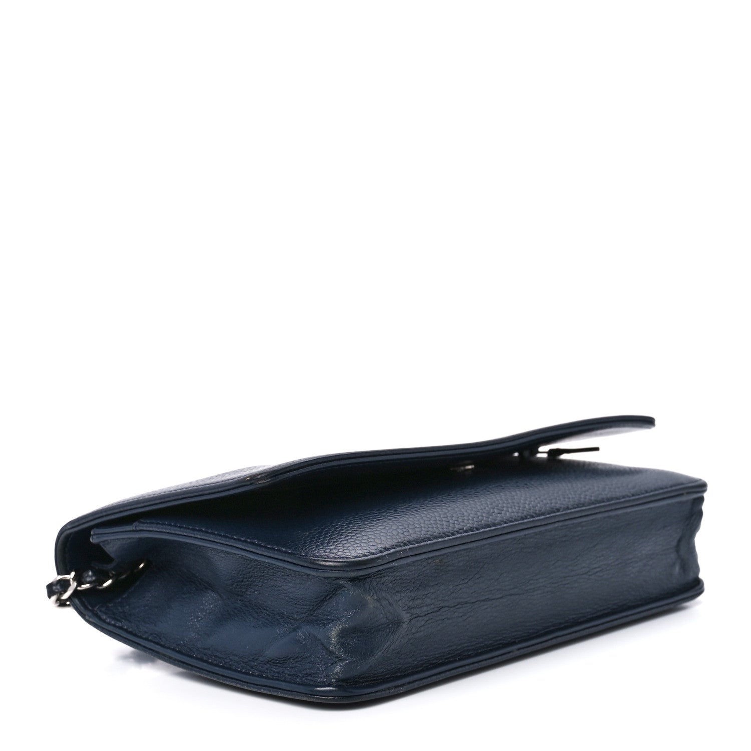 Chanel Caviar Timeless CC Wallet on Chain WOC Navy Blue 4 of 12