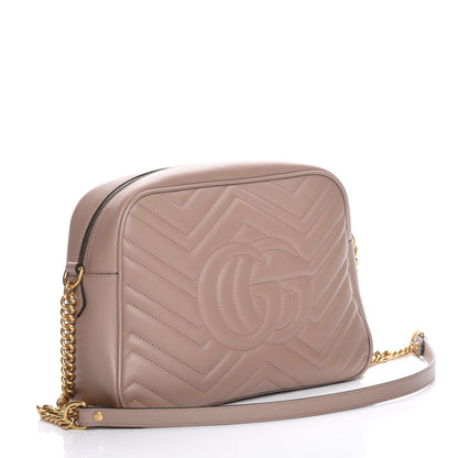 Gucci Calfskin Matelasse Medium GG Marmont Chain Shoulder Bag Porcelain Rose 3 of 7