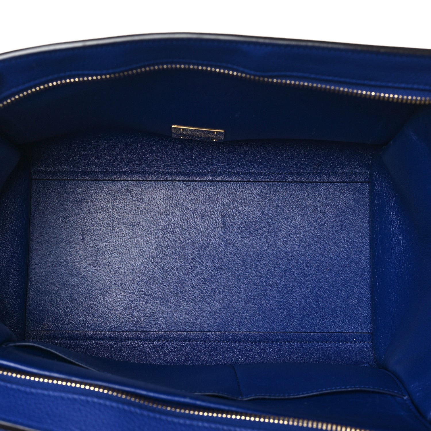 Celine Drummed Calfskin Suede Small Trapeze Indigo 5 of 10