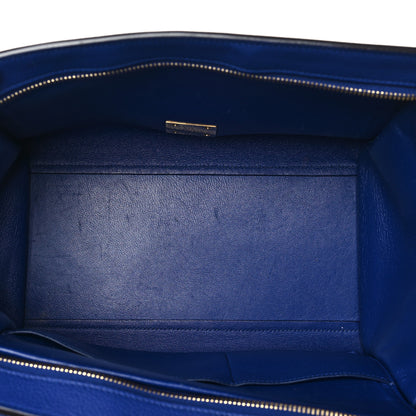 Celine Drummed Calfskin Suede Small Trapeze Indigo 5 of 10
