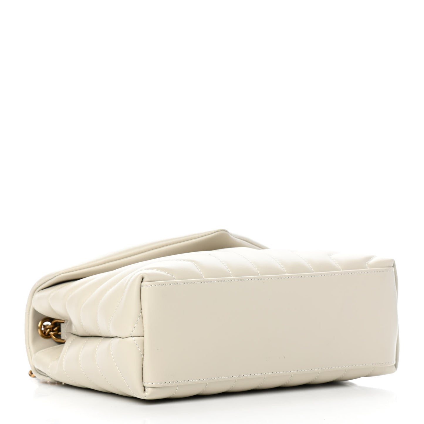 Calfskin Y Quilted Monogram Small Loulou Chain Satchel Crema Soft