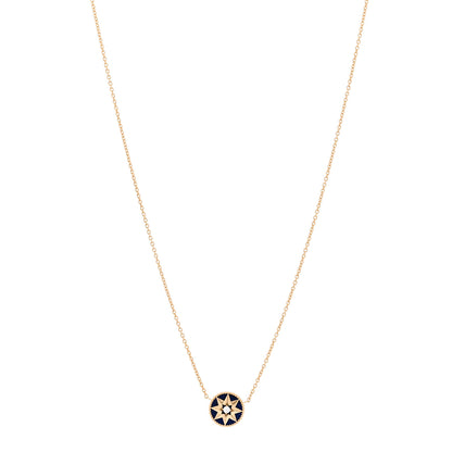 Christian Dior 18K Yellow Gold Diamond Lapis Lazuli Rose Des Vents Necklace 1 of 6