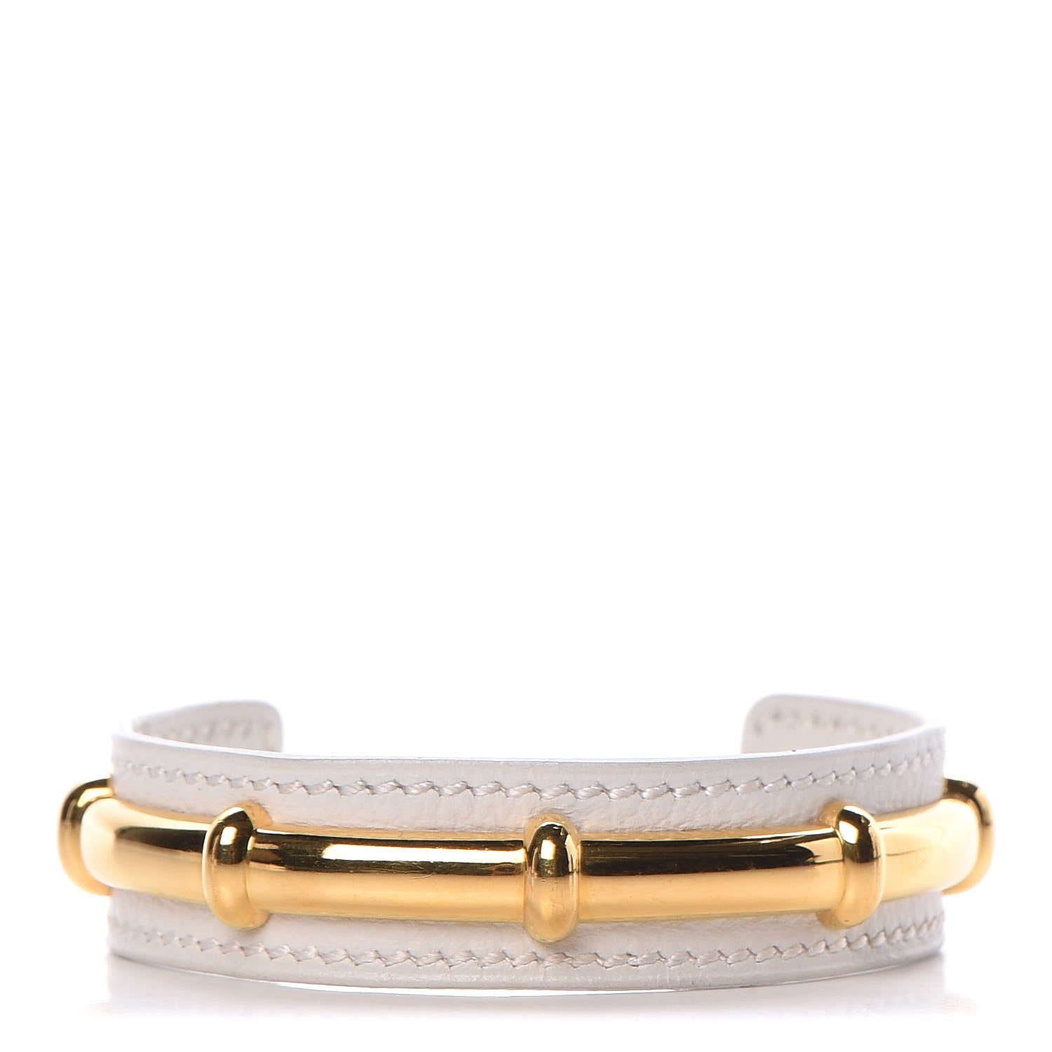 Hermes Courchevel Bamboo Bracelet M White 1 of 5