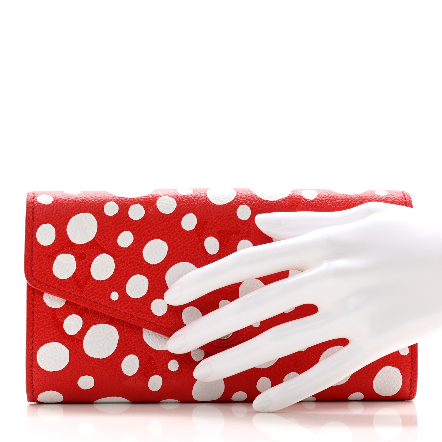Louis Vuitton LV X YK Empreinte Dots Sarah Wallet Red White 2 of 11