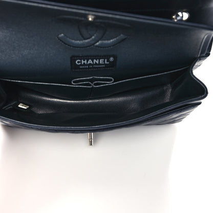 Chanel Metallic Calfskin Quilted Medium Double Flap Charcoal 5 of 10