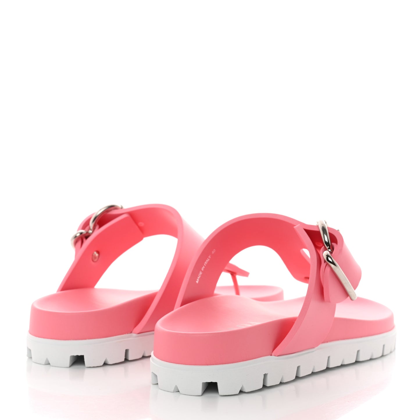 EVA Rubber Buckled Lug Sole 20mm Thong Sandals 40 Begonia