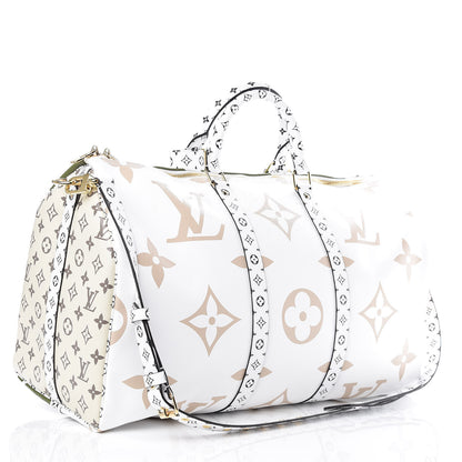 Louis Vuitton Monogram Giant Keepall Bandouliere 50 Kaki Beige 4 of 10