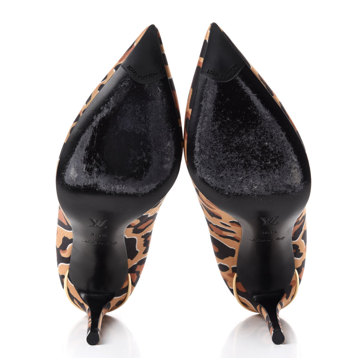 Silk Leopard Print Eyeline Pumps 36.5