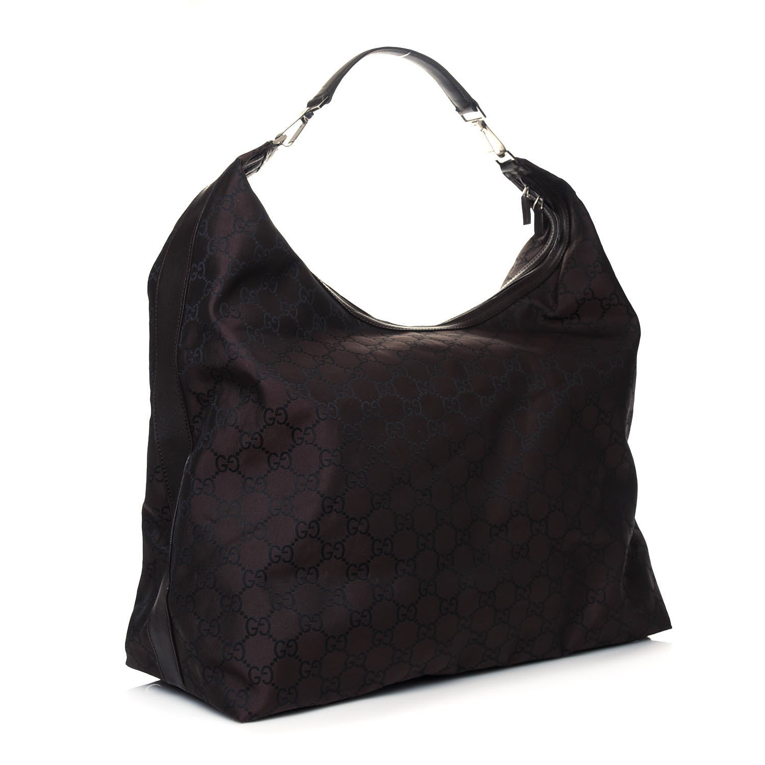 Gucci Nylon Monogram Extra Large Hobo Dark Brown 3 of 15