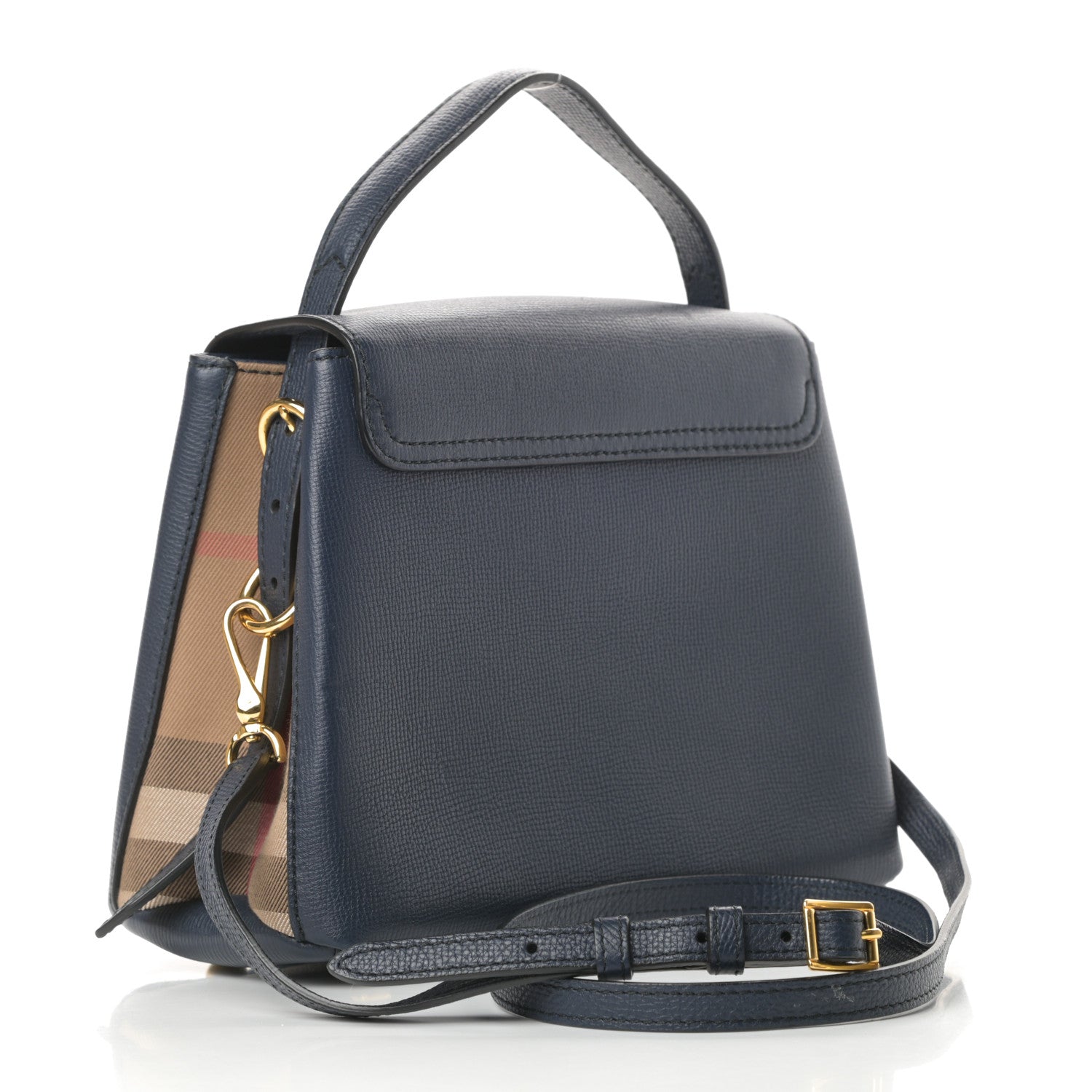 Burberry Derby Calfskin House Check Small Camberley Ink Blue 3 of 12