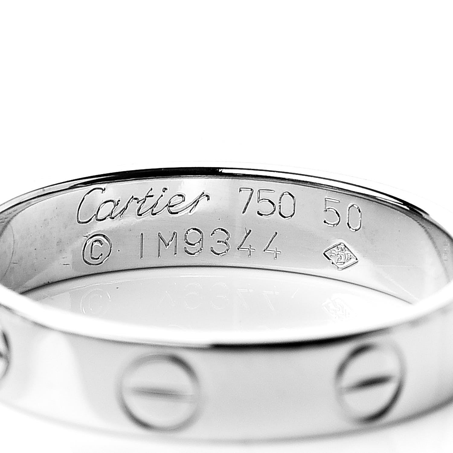 Cartier 18K White Gold 3.5mm LOVE Wedding Band Ring 50 5.25 4 of 4