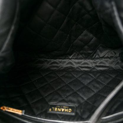 Chanel Shiny Caviar Quilted Monochrome Small Chanel 22 Black 5 of 10