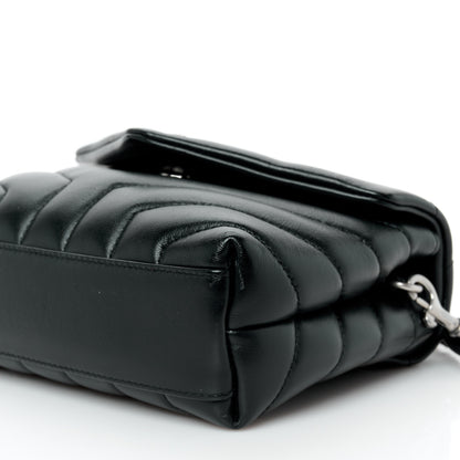 Saint Laurent Calfskin Y Quilted Monogram Toy Loulou Crossbody Bag Black 11 of 12