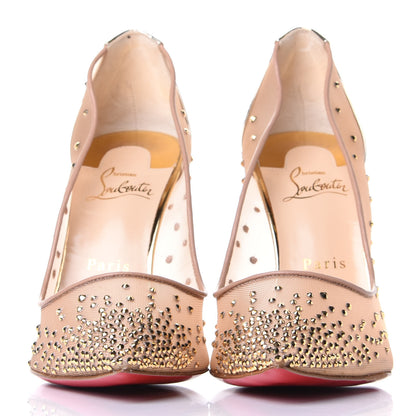 Christian Louboutin Rete Specchio Crystal Strass Follies 100 Pumps 39.5 Gold 2 of 10