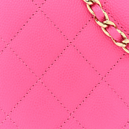 Chanel Caviar Quilted Wallet on Chain WOC Fuchsia 9 of 12