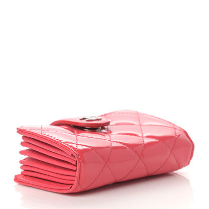 Chanel Patent Quilted Gusset Card Holder Coral 4 of 7
