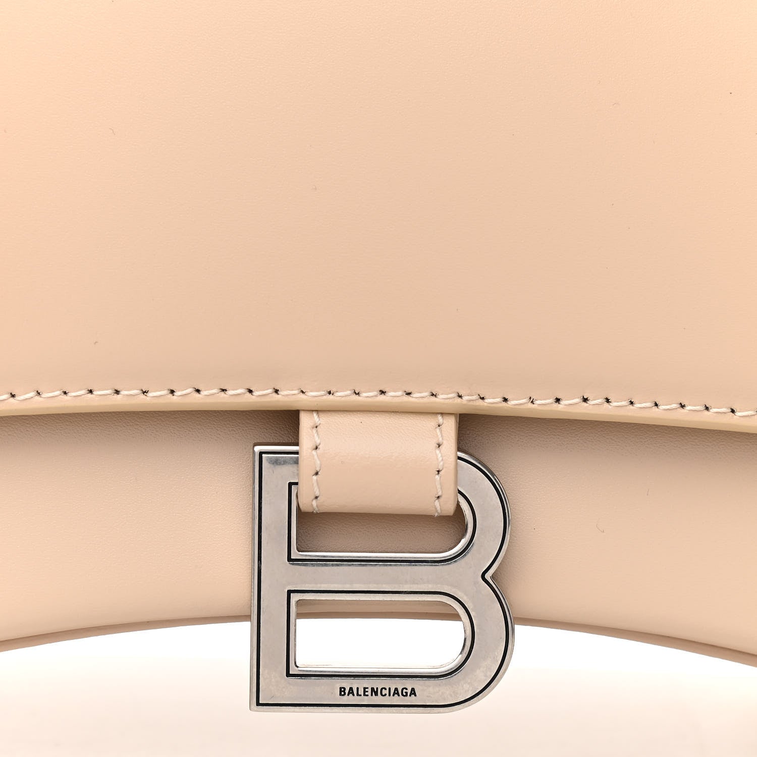 Balenciaga Shiny Box Calfskin Small Hourglass Top Handle Bag Light Beige 6 of 8