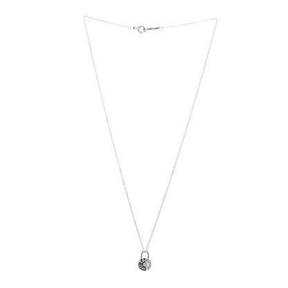 Tiffany Sterling Silver Diamond 1837 Circle Lock Necklace 3 of 4
