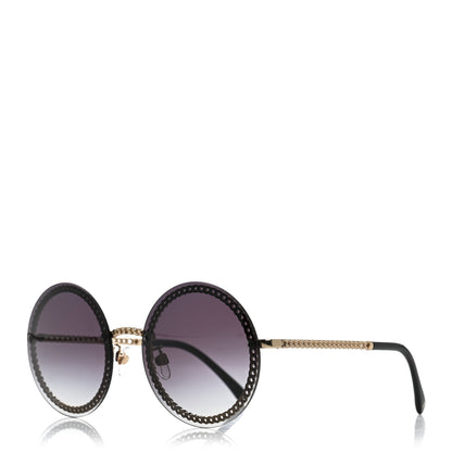Chanel Round Chain Sunglasses 4245 Gold 1 of 8