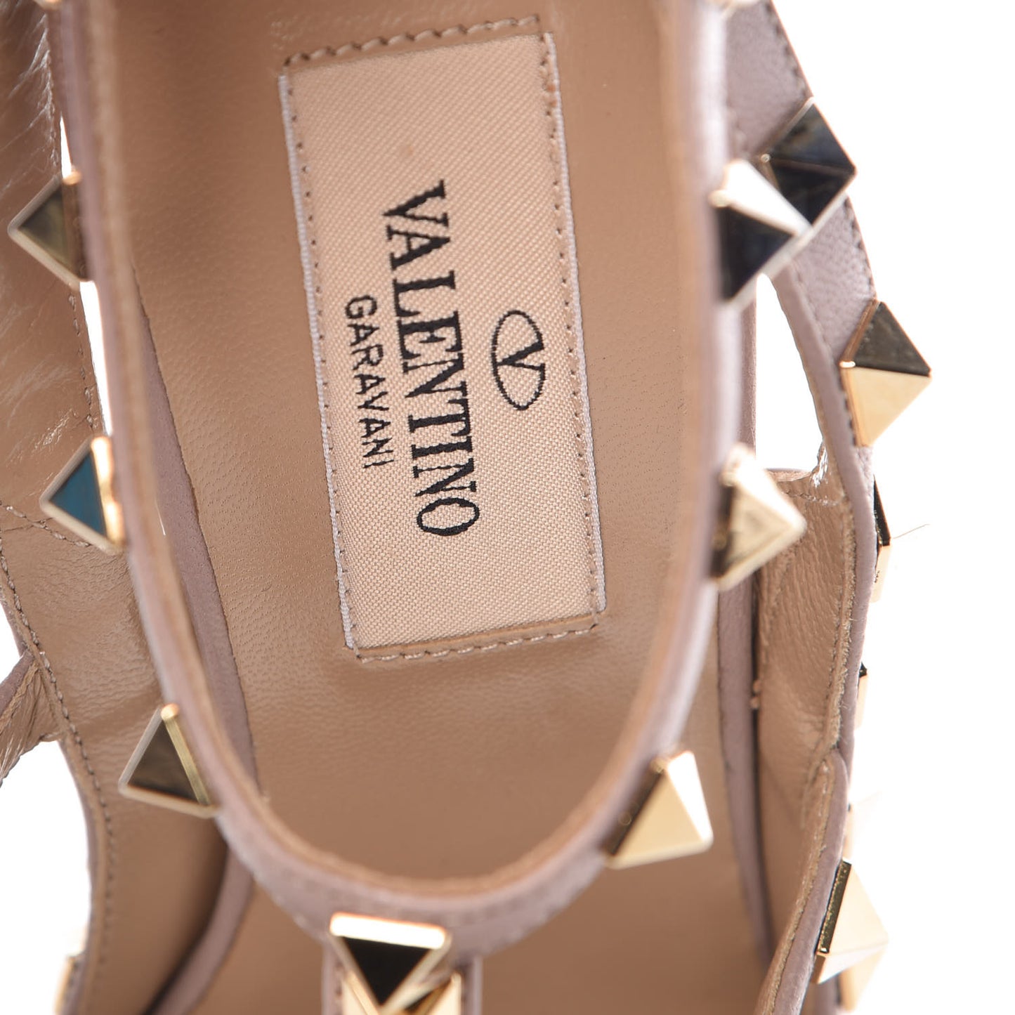 Patent Rockstud Ankle Strap Pumps 35.5 Poudre