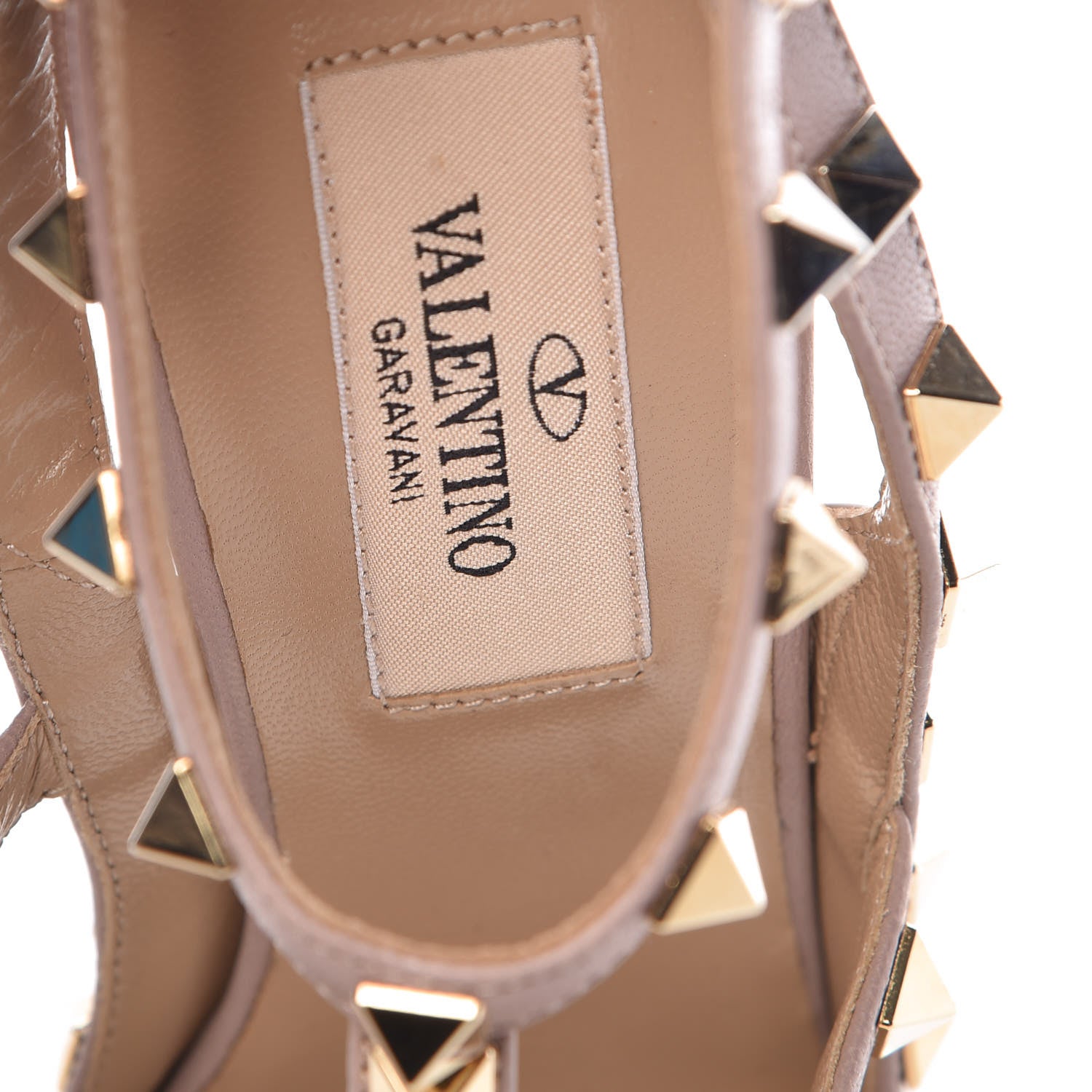 Valentino Garavani Patent Rockstud Ankle Strap Pumps 35.5 Poudre 7 of 7