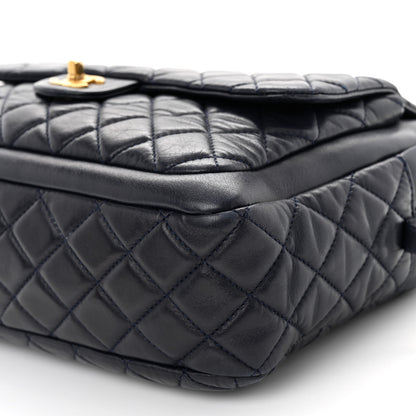 Chanel Lambskin Quilted Travel Flap Tote Navy 11 of 12