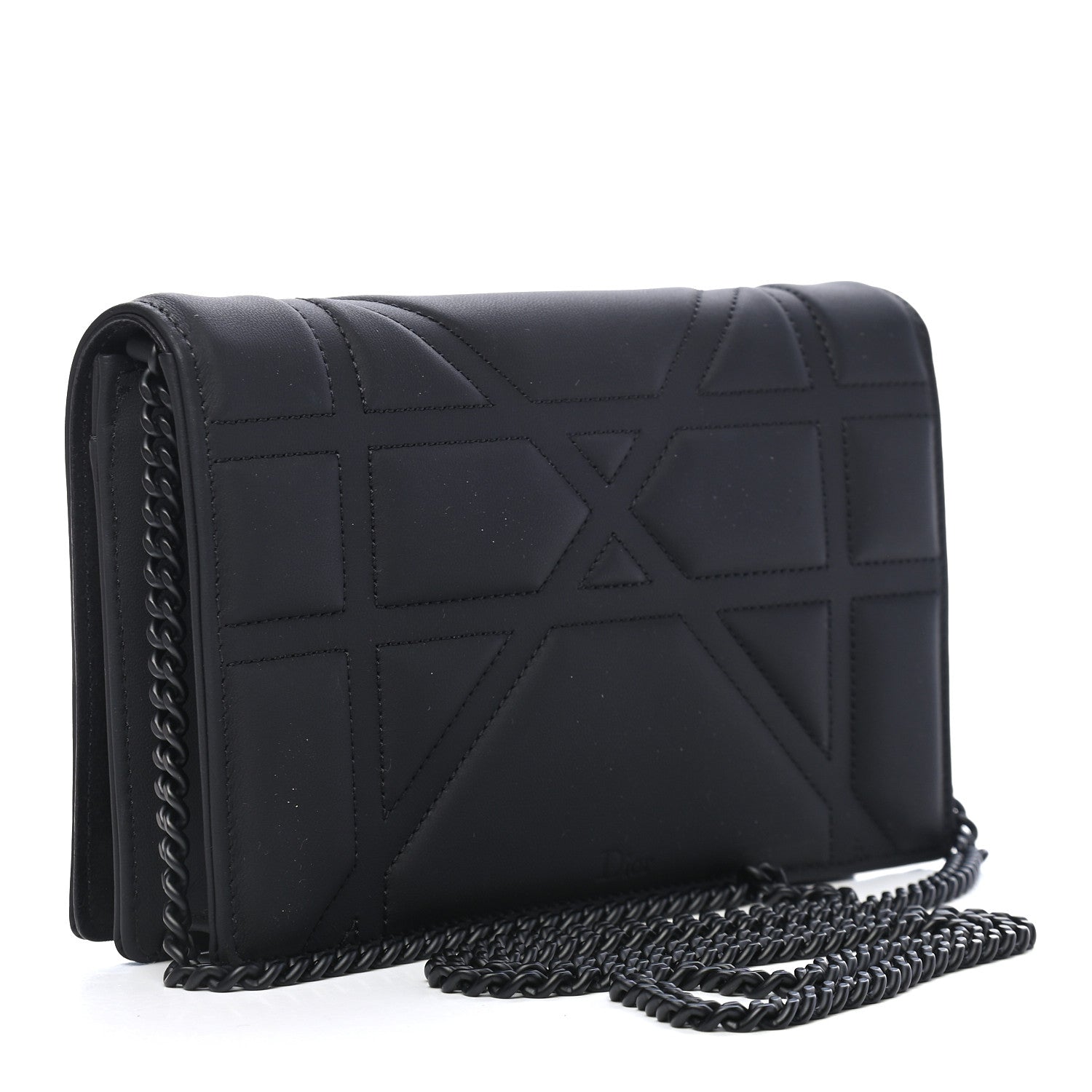 Christian Dior Ultra Matte Calfskin Diorama Wallet on Chain Pouch Black 3 of 8