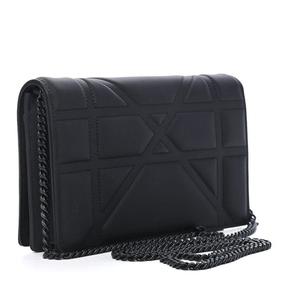 Christian Dior Ultra Matte Calfskin Diorama Wallet on Chain Pouch Black 3 of 8