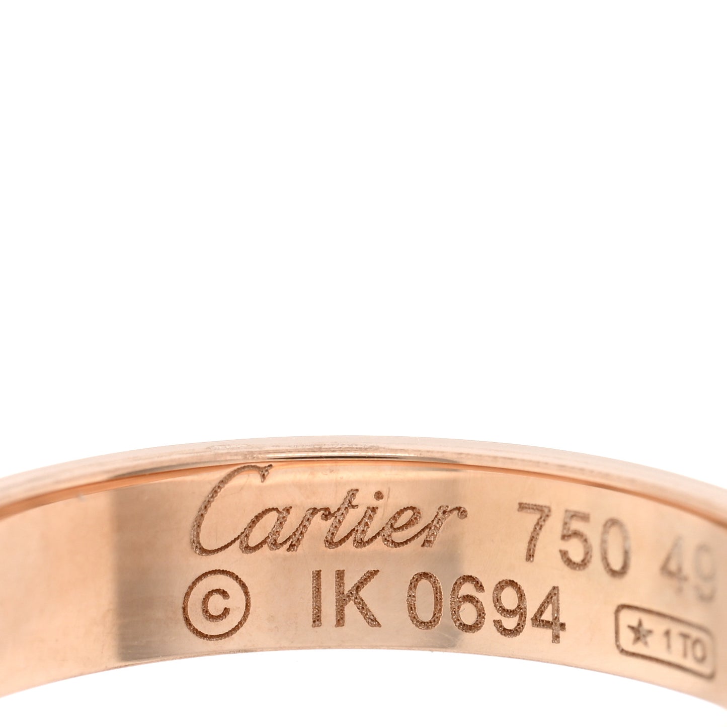 18K Pink Gold 3.5mm LOVE Wedding Band Ring 49 4.75