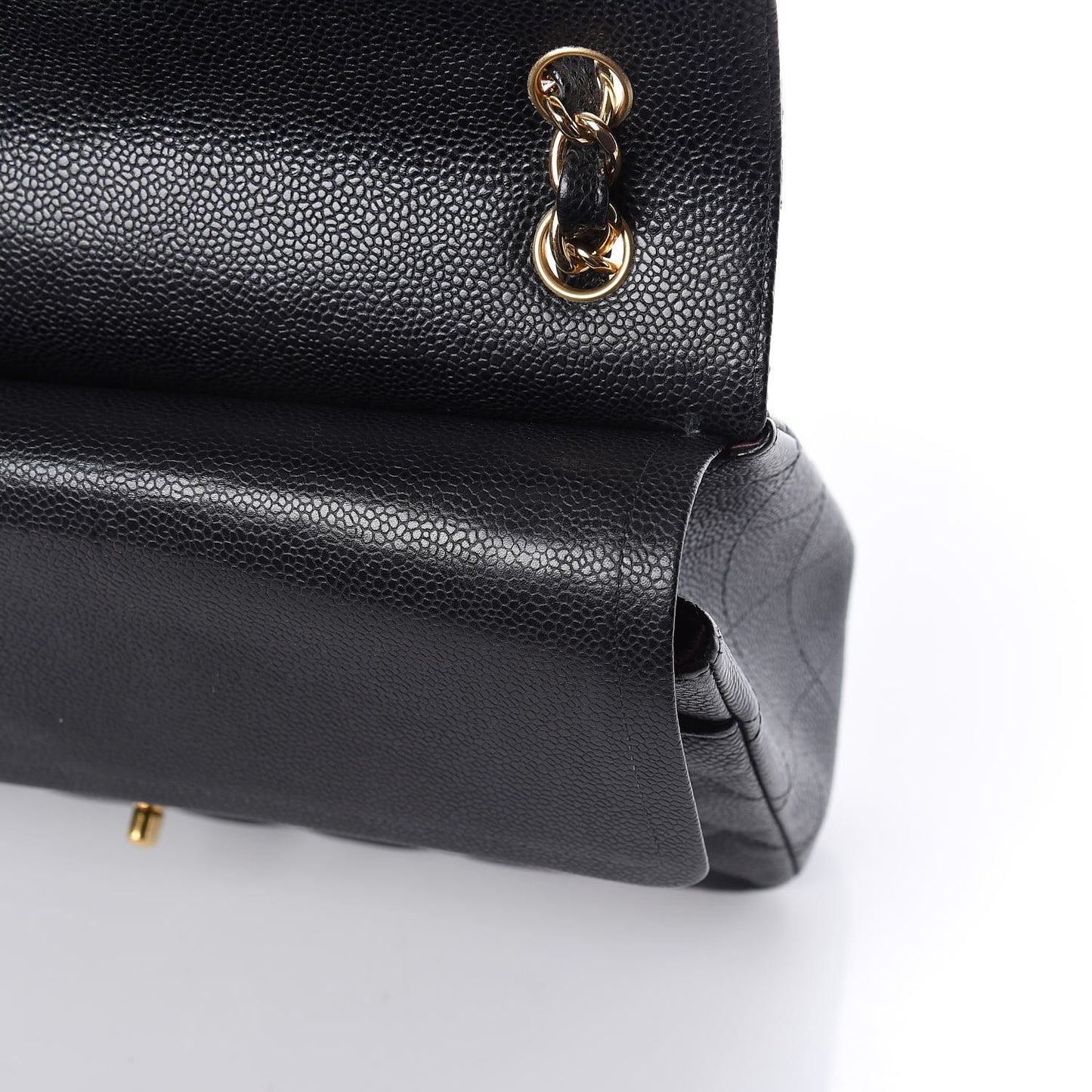 Caviar Quilted Jumbo Double Flap Black