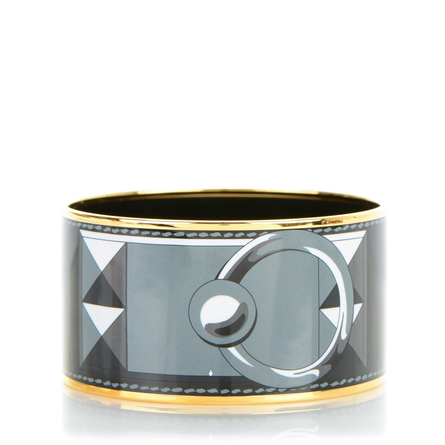Hermes Enamel Printed Collier De Chien Extra Wide Bracelet 70 1 of 6