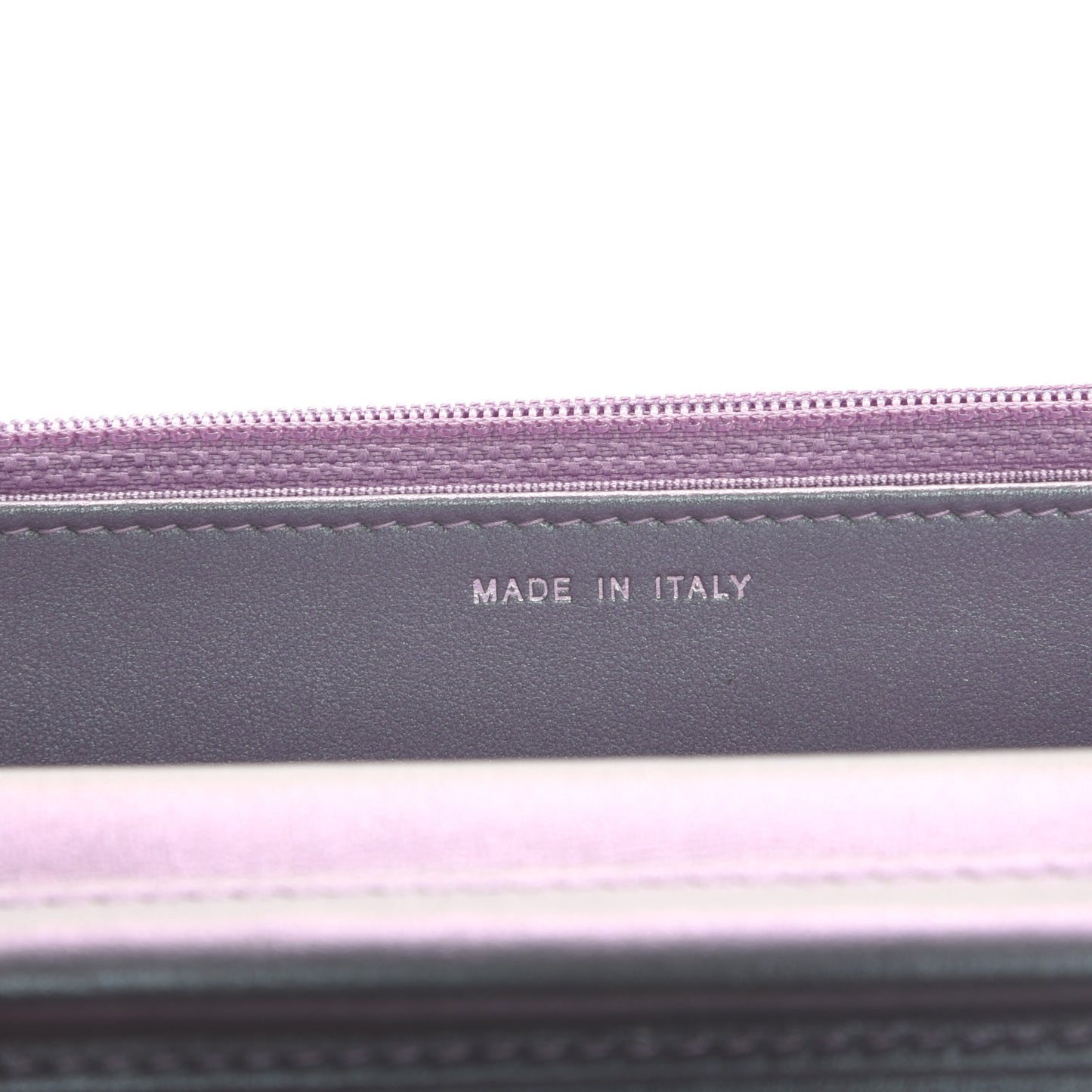 Iridescent Lambskin Chevron Quilted Reissue Wallet On Chain WOC Light Purple