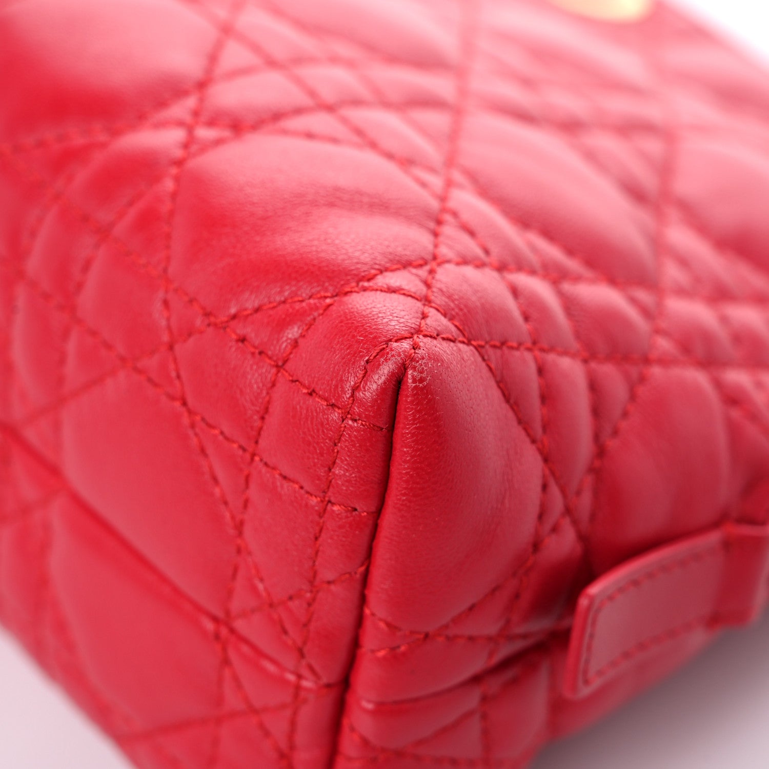 Christian Dior Lambskin Cannage Caro Beauty Pouch Raspberry 8 of 10