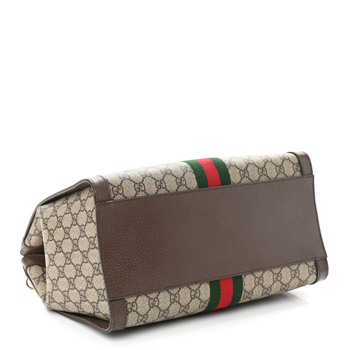 GG Supreme Monogram Web Medium Ophidia Tote Bag Brown
