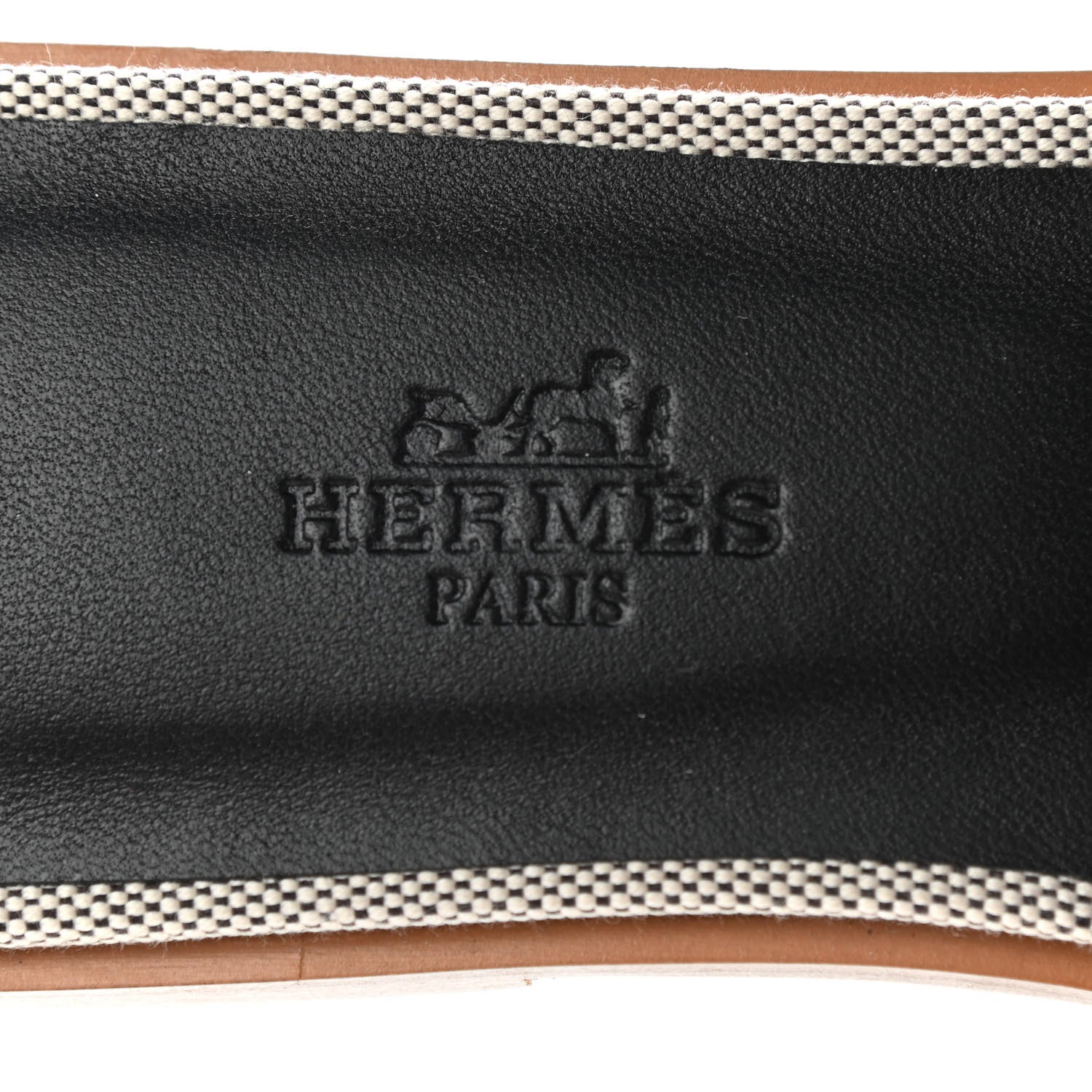 Hermes Calfskin Canvas Oran Sandals 36.5 Black 8 of 10
