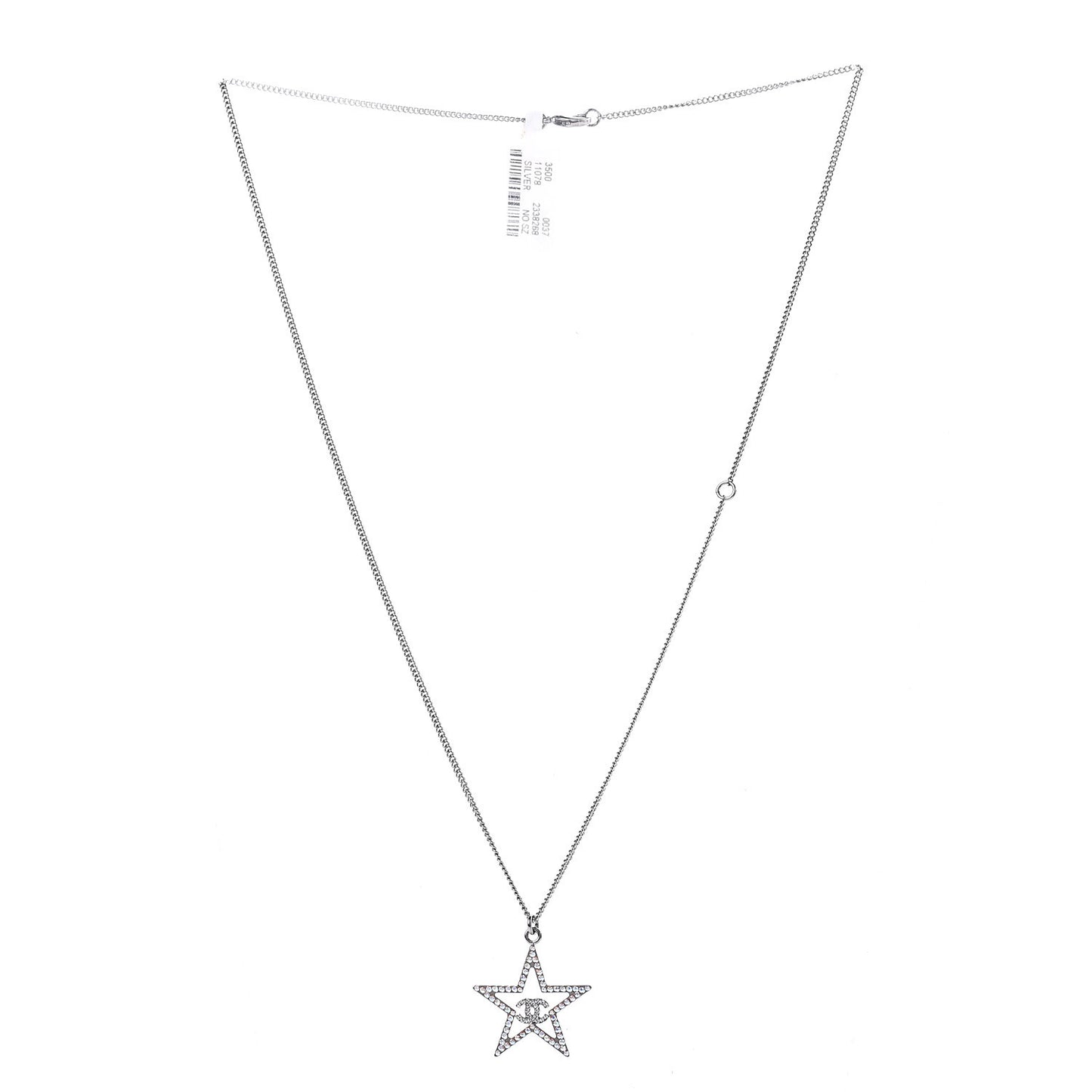 Ruthenium Crystal Star CC Necklace Iridescent Pink