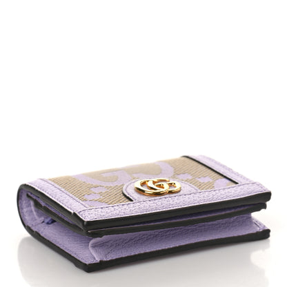 Gucci Monogram Jumbo GG Textured Dollar Calfskin Ophidia Card Case Beige Lapis 4 of 9