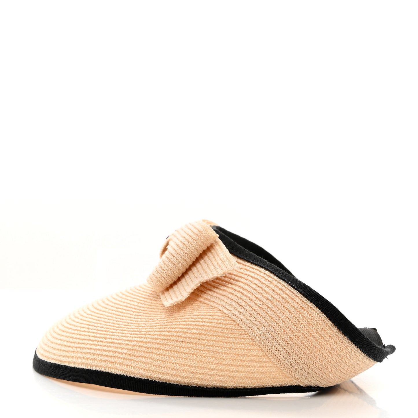 Straw Grosgrain Visor S Beige Black